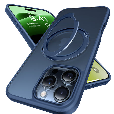 Husa de protectie Torras Ostand Pro MagSafe Series compatibil cu iPhone 16 Pro Max, Bleumarin