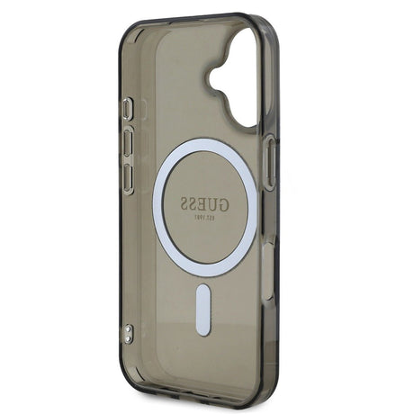 Husa de protectie Guess IML Glitter Circle MagSafe (GUHMP16MHFGEREK) compatibil cu iPhone 16 Plus, Negru