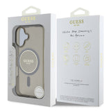 Husa de protectie Guess IML Glitter Circle MagSafe (GUHMP16MHFGEREK) compatibil cu iPhone 16 Plus, Negru