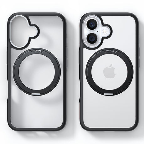 Husa de protectie Torras Ostand R Fusion MagSafe Series compatibil cu iPhone 16, Negru