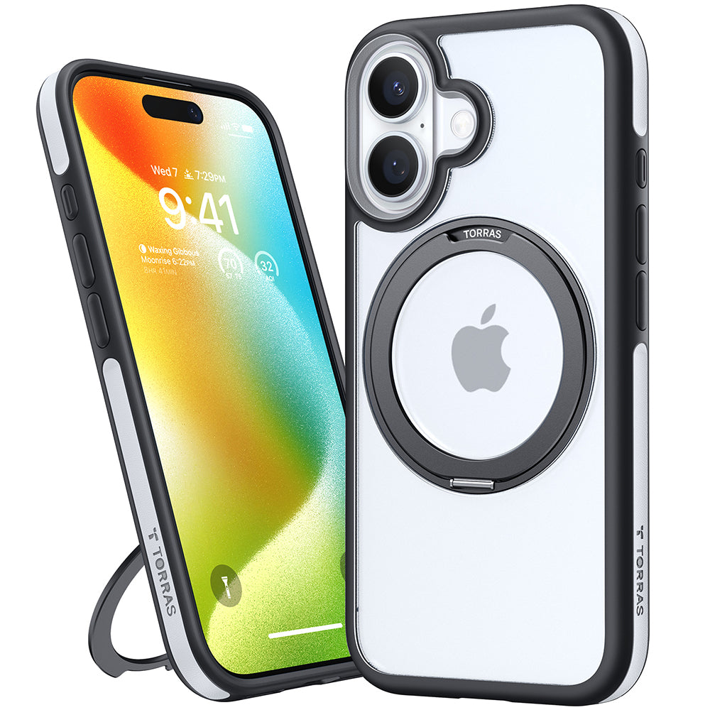 Husa de protectie Torras Ostand R Fusion MagSafe Series compatibil cu iPhone 16 Plus, Negru