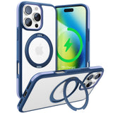 Husa de protectie Torras Ostand R Fusion MagSafe Series compatibil cu iPhone 16 Pro, Bleumarin