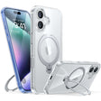 Husa de protectie Torras Ostand Spin MagSafe Series compatibil cu iPhone 16, Transparent