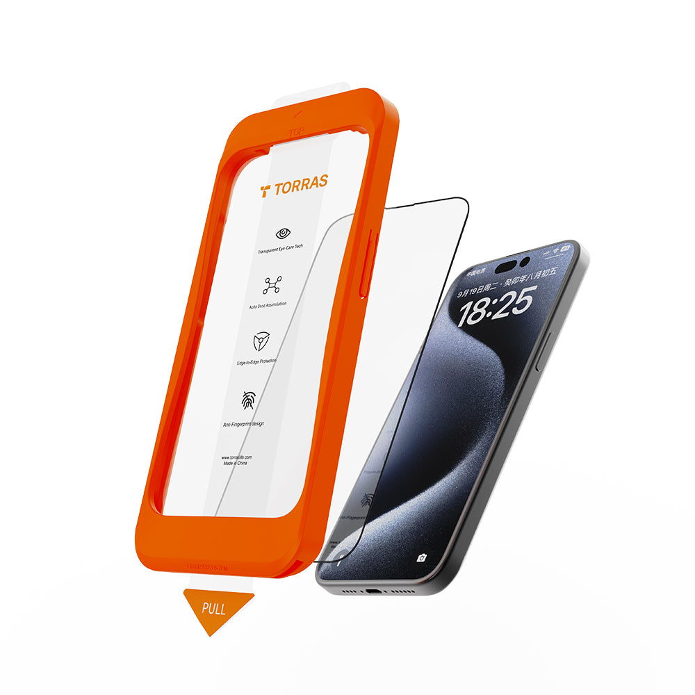Folie de protectie Torras GlassGo Install Master compatibil cu iPhone 16 Plus, Negru