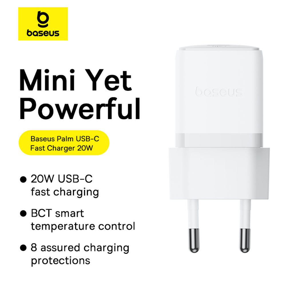 Incarcator Baseus (P10111602213-01), USB-C, PD 20W, 1m, Alb
