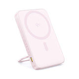 Baterie externa Baseus PicoGo (P10076800413-00), Type-C, Qi2, Fast Charging, 20W, 5000mAh, Rotable Stand, Cable Type-C, Roz