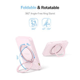 Baterie externa Baseus PicoGo (P10076800413-00), Type-C, Qi2, Fast Charging, 20W, 5000mAh, Rotable Stand, Cable Type-C, Roz