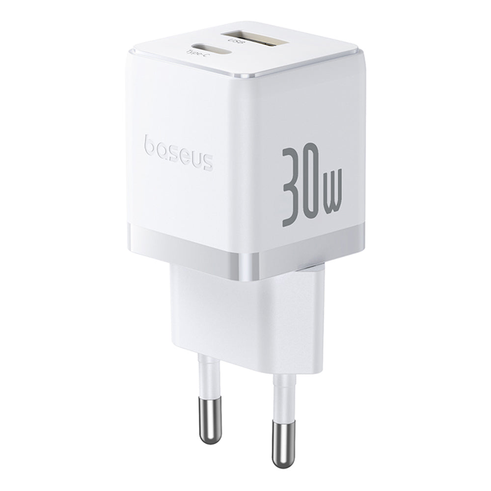 Incarcator Baseus Palm (P1011160A213-00), Fast Charging, 2in1, USB, Type-C, 30W, Moon White