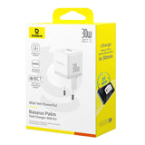 Incarcator Baseus Palm (P1011160A213-00), Fast Charging, 2in1, USB, Type-C, 30W, Moon White