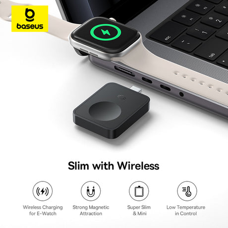 Incarcator Baseus Magnetic Wireless MagPro (P10264106123-00), for Apple Watch, USB-C, 2.5W, Negru Cosmic