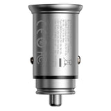 Incarcator Baseus Car Circular Metal (CCALL-BS0S), Type-C, USB, PPS 30W, Multi Protocol, Argintiu