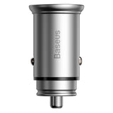 Incarcator Baseus Car Circular Metal (CCALL-BS0S), Type-C, USB, PPS 30W, Multi Protocol, Argintiu
