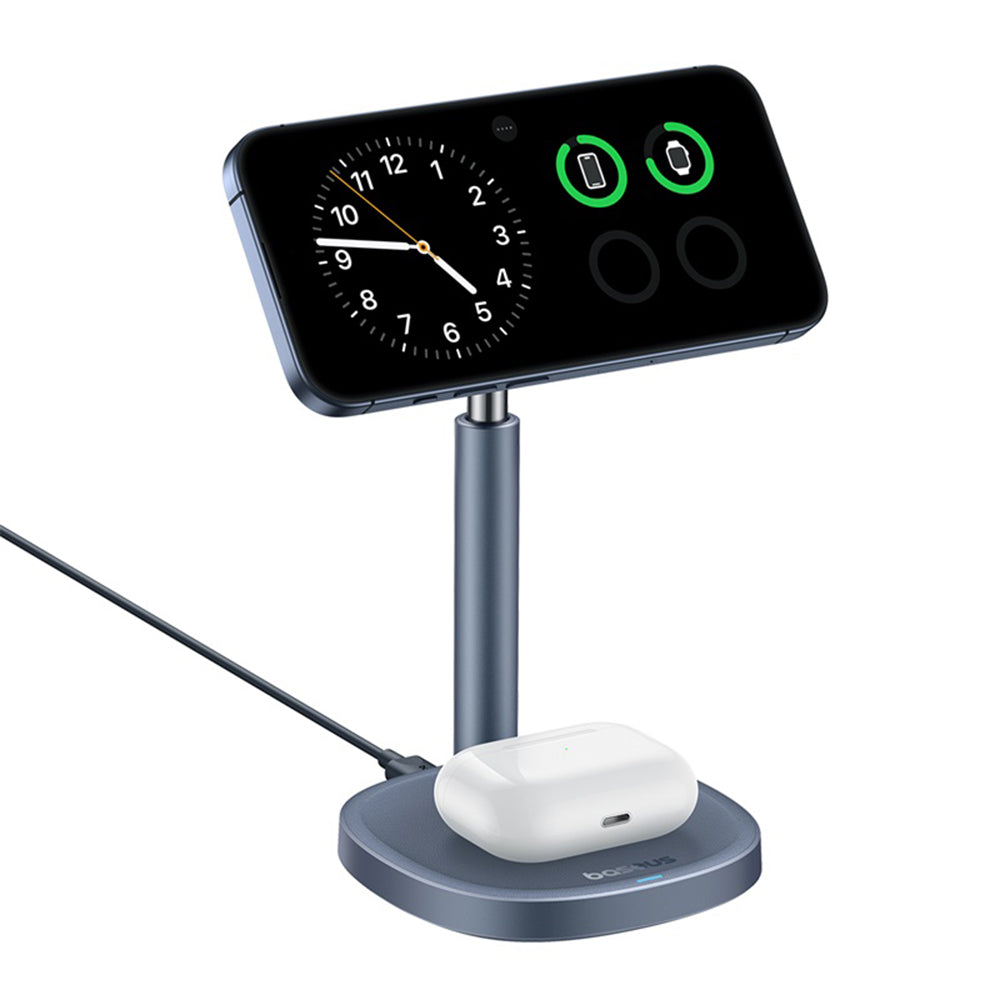 Incarcator Baseus Magnetic Wireless Orbit 2 Pro (P10273500813-00), Cooling Fast Charger for Phone, Earbuds, 20W, Gri Spatial