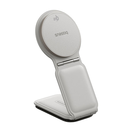 Suport Baseus with Wireless Charging PrimeTrip C02 (C40169003211-00), Magnetic Grip for Dashboard, 15W, Moon White