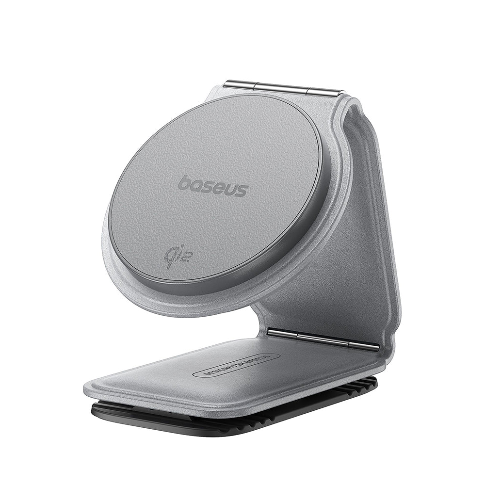 Suport Baseus with Wireless Charging PrimeTrip C02 (C40169003831-00), Magnetic Grip for Dashboard, 15W, Frosted Grey