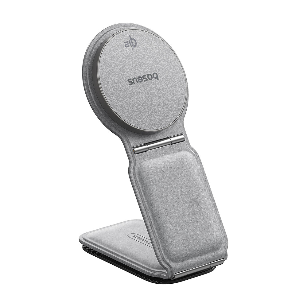 Suport Baseus with Wireless Charging PrimeTrip C02 (C40169003831-00), Magnetic Grip for Dashboard, 15W, Frosted Grey