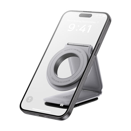 Suport Baseus PrimeTrip Series C02 (C40169002833-00), PU Leather, 360°, 25N, Versatile Mounting Option, Frosted Grey
