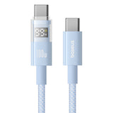 Cablu Baseus Display 2 (P10382702311-00), Fast Charging, Type-C to Type-C, Digital Display, 100W, 1m, Galaxy Blue