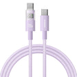 Cablu Baseus Display 2 (P10382702511-00), Fast Charging, Type-C to Type-C, Digital Display, 100W, 1m, Nebula Purple