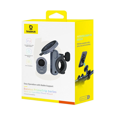 Suport Baseus Bike PrimeTrip Series (C40569001121-00), 2in1, Bike Mount, Ring Stand, Patented Snap-On, Negru Cosmic