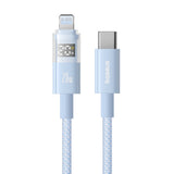 Cablu Baseus Display 2 (P10382703311-01), Fast Charging, Type-C to Lightning, Digital Display, 20W, 2m, Galaxy Blue