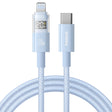 Cablu Baseus Display 2 (P10382703311-01), Fast Charging, Type-C to Lightning, Digital Display, 20W, 2m, Galaxy Blue