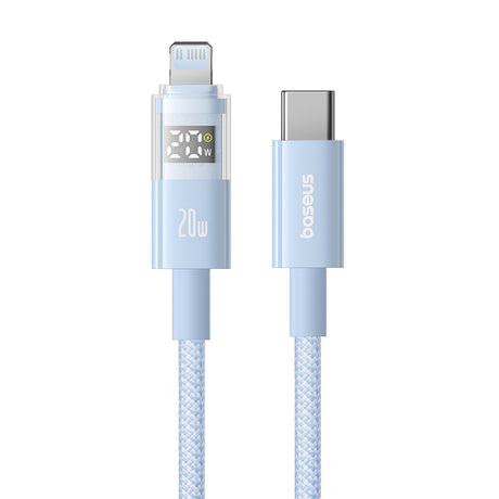 Cablu Baseus Display 2 (P10382703311-00), Fast Charging, Type-C to Lightning, Digital Display, 20W, 1m, Galaxy Blue