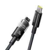 Cablu Baseus Display 2 (P10382703121-00), Fast Charging, Type-C to Lightning, Digital Display, 20W, 1m, Negru Cosmic