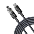 Cablu Baseus Display 2 (P10382703121-00), Fast Charging, Type-C to Lightning, Digital Display, 20W, 1m, Negru Cosmic