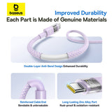 Cablu Baseus Display 2 (P10382701511-00), Fast Charging, USB to Type-C, Digital Display, 100W, 1m, Nebula Purple