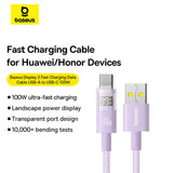 Cablu Baseus Display 2 (P10382701511-01), Fast Charging, USB to Type-C, Digital Display, 100W, 2m, Nebula Purple
