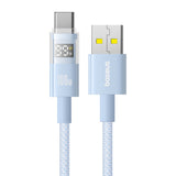 Cablu Baseus Display 2 (P10382701311-01), Fast Charging, USB to Type-C, Digital Display, 100W, 2m, Galaxy Blue