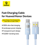 Cablu Baseus Display 2 (P10382701311-01), Fast Charging, USB to Type-C, Digital Display, 100W, 2m, Galaxy Blue