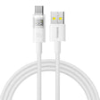 Cablu Baseus Display 2 (P10382701211-01), Fast Charging, USB to Type-C, Digital Display, 100W, 2m, Moon White