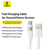 Cablu Baseus Display 2 (P10382701211-01), Fast Charging, USB to Type-C, Digital Display, 100W, 2m, Moon White