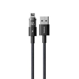 Cablu Baseus Display 2 (P10382700121-00), USB to Lightning, Fast Charging, Digital Display, 2.4A, 1m, Negru Cosmic
