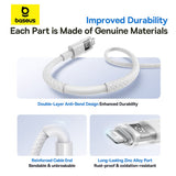 Cablu Baseus Display 2 (P10382700211-00), USB to Lightning, Fast Charging, Digital Display, 2.4A, 1m, Moon White