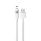 Cablu Baseus Display 2 (P10382700211-00), USB to Lightning, Fast Charging, Digital Display, 2.4A, 1m, Moon White