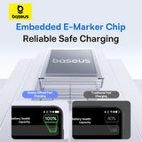Cablu Baseus Display 2 (P10382700211-01), USB to Lightning, Fast Charging, Digital Display, 2.4A, 2m, Moon White