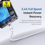 Cablu Baseus Display 2 (P10382700211-01), USB to Lightning, Fast Charging, Digital Display, 2.4A, 2m, Moon White