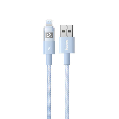 Cablu Baseus Display 2 (P10382700311-00), USB to Lightning, Fast Charging, Digital Display, 2.4A, 1m, Galaxy Blue