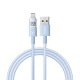 Cablu Baseus Display 2 (P10382700311-01), USB to Lightning, Fast Charging, Digital Display, 2.4A, 2m, Galaxy Blue