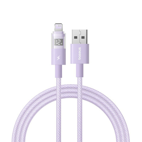 Cablu Baseus Display 2 (P10382700511-00), USB to Lightning, Fast Charging, Digital Display, 2.4A, 1m, Nebula Purple