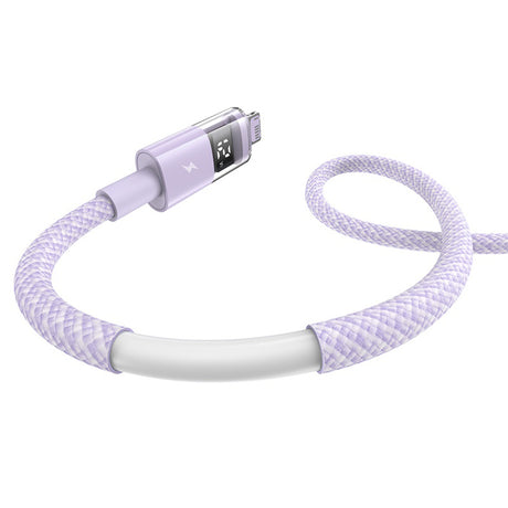 Cablu Baseus Display 2 (P10382700511-00), USB to Lightning, Fast Charging, Digital Display, 2.4A, 1m, Nebula Purple