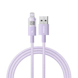 Cablu Baseus Display 2 (P10382700511-01), USB to Lightning, Fast Charging, Digital Display, 2.4A, 2m, Nebula Purple