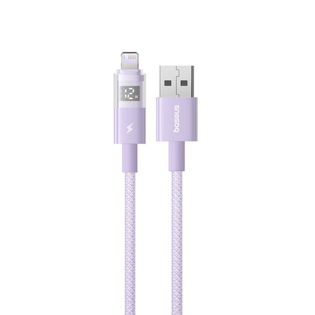 Cablu Baseus Display 2 (P10382700511-01), USB to Lightning, Fast Charging, Digital Display, 2.4A, 2m, Nebula Purple