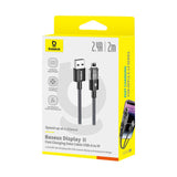 Cablu Baseus Display 2 (P10382700121-01), USB to Lightning, Fast Charging, Digital Display, 2.4A, 2m, Negru Cosmic