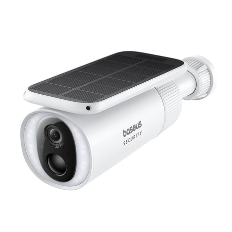 Baseus Outdoor Camera Security S1 (S0SW002130), with Solar Panel, 2K, 8GB, Two-way Audio, Night Vision, 10.400mAh, Alb