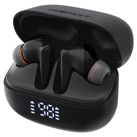 Casti Acefast (W1), Type-C, TWS, Bluetooth 5.4, Call Noise Reduction, IPX4, LED Digital Display, Negru