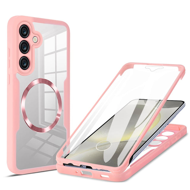 Folie de protectie Techsuit ColorVerse 360 MagSafe Series + compatibil cu Samsung Galaxy S24 Plus, Roz